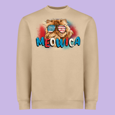 Meowica 4th Of July Heavyweight Sweatshirt Designed By Cowgirlartshop