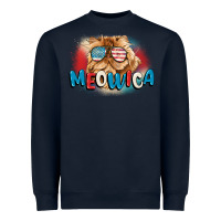 Navy meowica 4th of july Heavyweight Sweatshirt - CowGirlArtShop