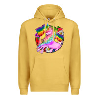 Antique Gold Pride unicorn Premium Hoodie - FaDigitalArtStudio