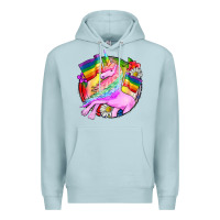 Blue Mist Pride unicorn Premium Hoodie - FaDigitalArtStudio