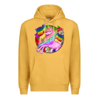 Mustard Pride unicorn Premium Hoodie - FaDigitalArtStudio