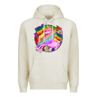 Oatmeal Heather Pride unicorn Premium Hoodie - FaDigitalArtStudio