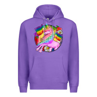 Purple Pride unicorn Premium Hoodie - FaDigitalArtStudio