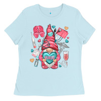 Baby Blue nurse with heart Ladies Tee - NancyCooperArtShop