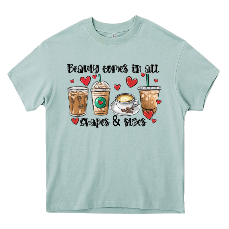 Beauty Comes In All Shapes And Sizes Coffee Heavy Core Tee by MaliasSmallBusiness | Teevron