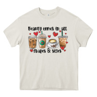 Cream beauty comes in all shapes and sizes coffee Heavy Core Tee - MaliasSmallBusiness