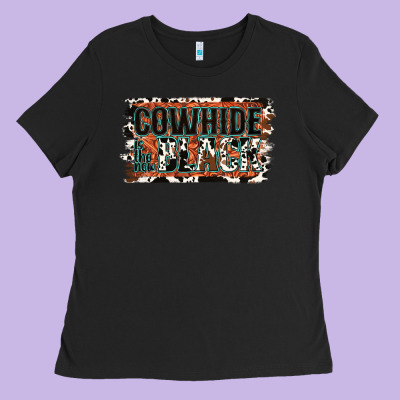 Cowhide Is The New Black Ladies Tee Designed By Jasminsmagicworld