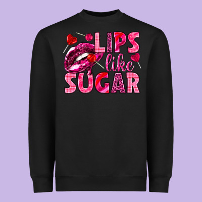 Lips Like Sugar Valentine's Day Heavyweight Sweatshirt Designed By Howdyjamesfarm