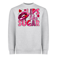 Heather Grey Lips like sugar Valentine's Day Heavyweight Sweatshirt - HowdyJamesFarm