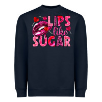 Navy Lips like sugar Valentine's Day Heavyweight Sweatshirt - HowdyJamesFarm