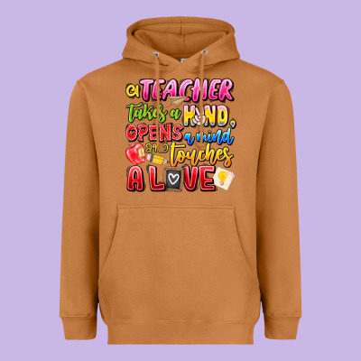 A Teacher Takes A Hand Opens A Mind And Touches A Heavyweight Hoodie Designed By Cowhidedigitalart