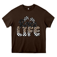 Chocolate Brown race life Heavy Core Tee - MaliasSmallBusiness