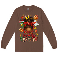 Chestnut one merry teacher afro messy bun Long Sleeve Tee - texasbilliewilder
