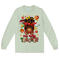 Matcha one merry teacher afro messy bun Long Sleeve Tee - texasbilliewilder