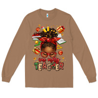 Toasted Coconut one merry teacher afro messy bun Long Sleeve Tee - texasbilliewilder