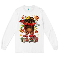 White one merry teacher afro messy bun Long Sleeve Tee - texasbilliewilder