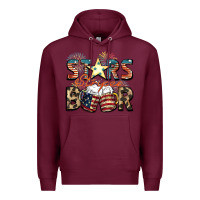 Burgundy Stars stripes beer Premium Hoodie - FaDigitalArtStudio