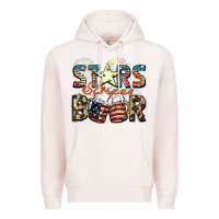 Pale Pink Stars stripes beer Premium Hoodie - FaDigitalArtStudio