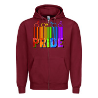Burgundy Pride Barcode Zipper Hoodie - FaDigitalArtStudio