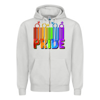Dove Grey Pride Barcode Zipper Hoodie - FaDigitalArtStudio