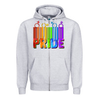 Heather Grey Pride Barcode Zipper Hoodie - FaDigitalArtStudio