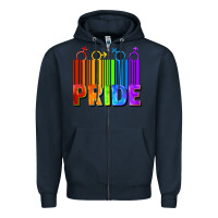 Navy Pride Barcode Zipper Hoodie - FaDigitalArtStudio