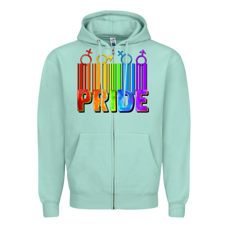 Pride Barcode Zipper Hoodie by FaDigitalArtStudio | Teevron