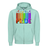 Seafoam Pride Barcode Zipper Hoodie - FaDigitalArtStudio