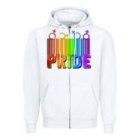 White Pride Barcode Zipper Hoodie - FaDigitalArtStudio