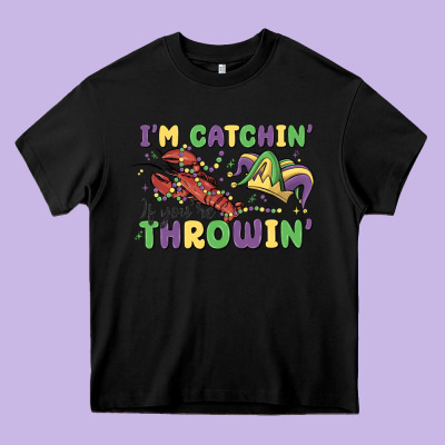 I'm Catchin' If You're Throwin' Heavy Core Tee Designed By Maliassmallbusiness