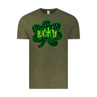Vintage Olive Lucky Shamrock St Patricks Day Vintage Tee - Bettercallsaul