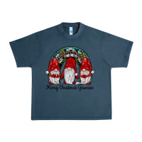 Midnight Navy merry Christmas Gnomes Rainbow Urban Heavy Tee - JahusDesignShop
