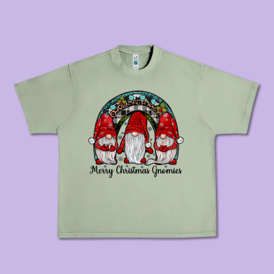 Merry Christmas Gnomes Rainbow Urban Heavy Tee Designed By Jahusdesignshop