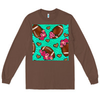 Chestnut American Football roses and hearts Long Sleeve Tee - NancyCooperArtShop