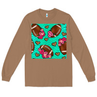 Toasted Coconut American Football roses and hearts Long Sleeve Tee - NancyCooperArtShop