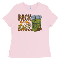 Bubblegum Pink pack your bags Ladies Tee - NancyCooperArtShop