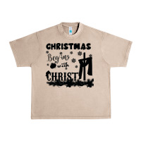 French Oak Christmas Begins With Christ Urban Heavy Tee - Bettercallsaul
