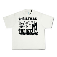 Pistachio Christmas Begins With Christ Urban Heavy Tee - Bettercallsaul