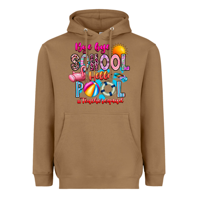 Bye Bye School Hello Pool Teacher  Squad Heavyweight Hoodie by CowhideDigitalArt | Teevron