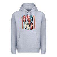 Heather Grey 4th of July mini with lightning bolt Premium Hoodie - FaDigitalArtStudio