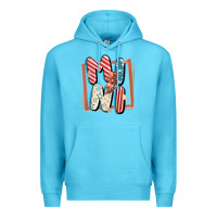 Ocean Blue 4th of July mini with lightning bolt Premium Hoodie - FaDigitalArtStudio