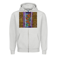 Dove Grey Leopard nana Zipper Hoodie - FaDigitalArtStudio