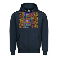 Navy Leopard nana Zipper Hoodie - FaDigitalArtStudio