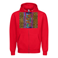 Red Leopard nana Zipper Hoodie - FaDigitalArtStudio