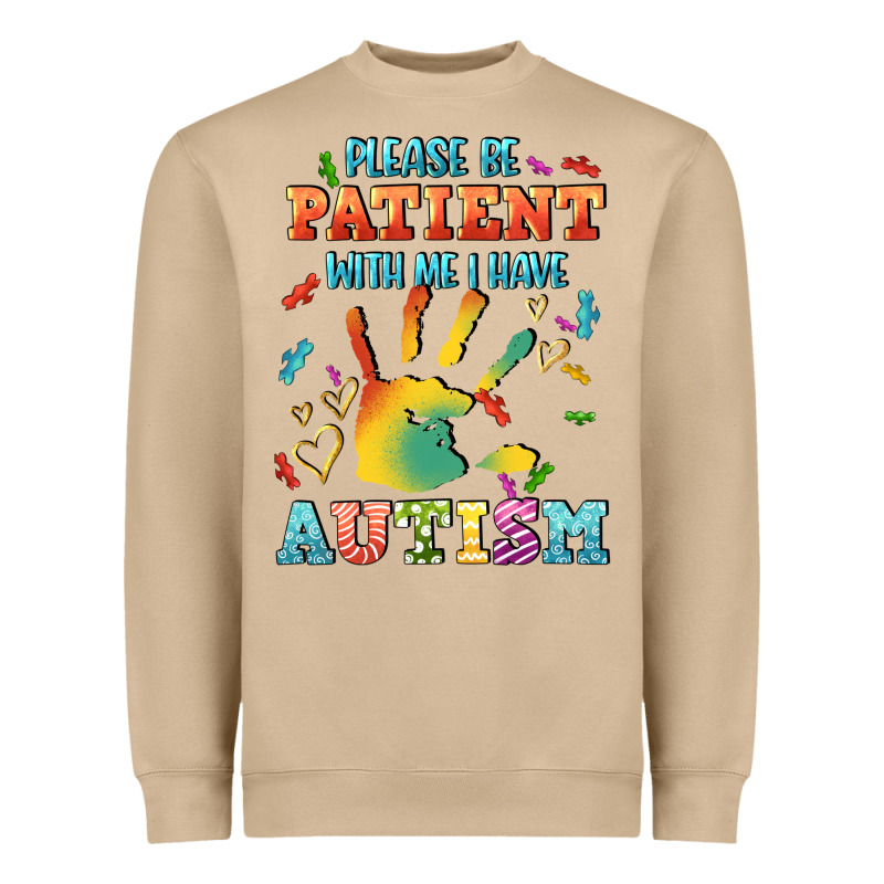 Please Be Patient With Me I Have Autism Heavyweight Sweatshirt by CowGirlArtShop | Teevron