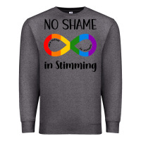 Charcoal Heather no Shame Stimming Premium Sweatshirt - CowhideDigitalArt