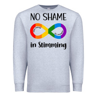 Heather Grey no Shame Stimming Premium Sweatshirt - CowhideDigitalArt