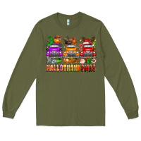 Army Green Hallothanksmas trucks Long Sleeve Tee - texasbilliewilder