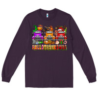 Plum Hallothanksmas trucks Long Sleeve Tee - texasbilliewilder