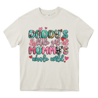 Cream daddy's little girl mommy's whole world Heavy Core Tee - MaliasSmallBusiness